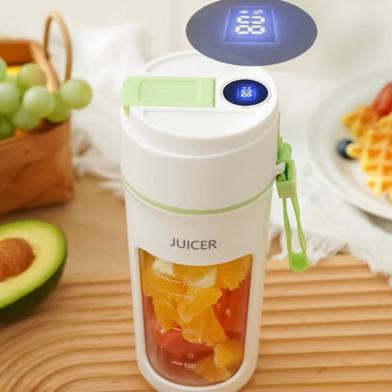 LED Digital Display Portable Juicer Bottle USB Charging Juice Cup Home Multi-Functional Automatic Fruit Blender for Home Kitchen